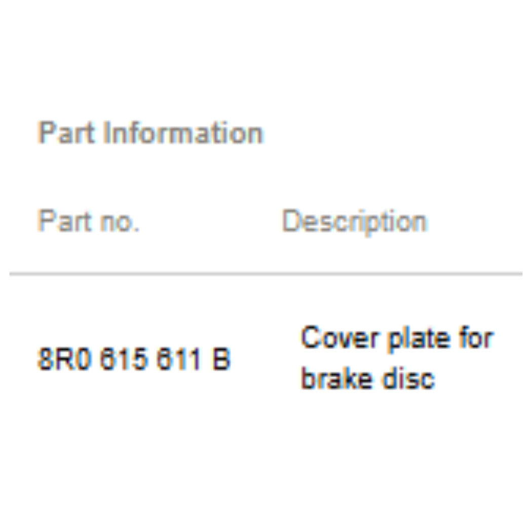 2009–2012 Audi Rear Left Brake Disc Dust Shield Cover Plate USED OEM 8R0615611B