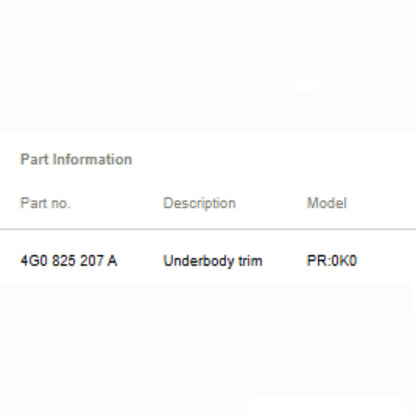2012–2018 Audi A6 Front Left Underbody Shield Panel Used OEM 4G0825207A