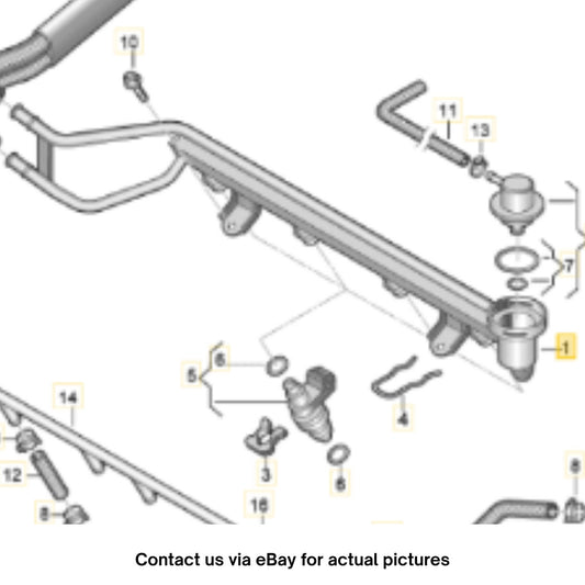 2011–2015 VW Jetta Fuel Rail Used OEM 06G133317B