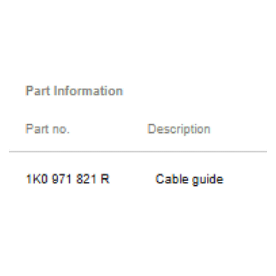 2011–2015 VW Jetta Wiring Conduit Used OEM 1K0971821R