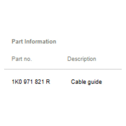 2011–2015 VW Jetta Wiring Conduit Used OEM 1K0971821R