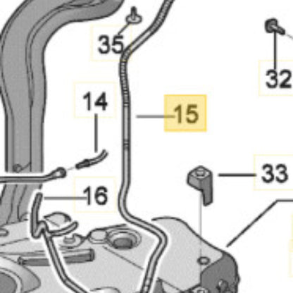 2012 VW Jetta Fuel Tank Breather Line/Hose OEM 1K0201993AF