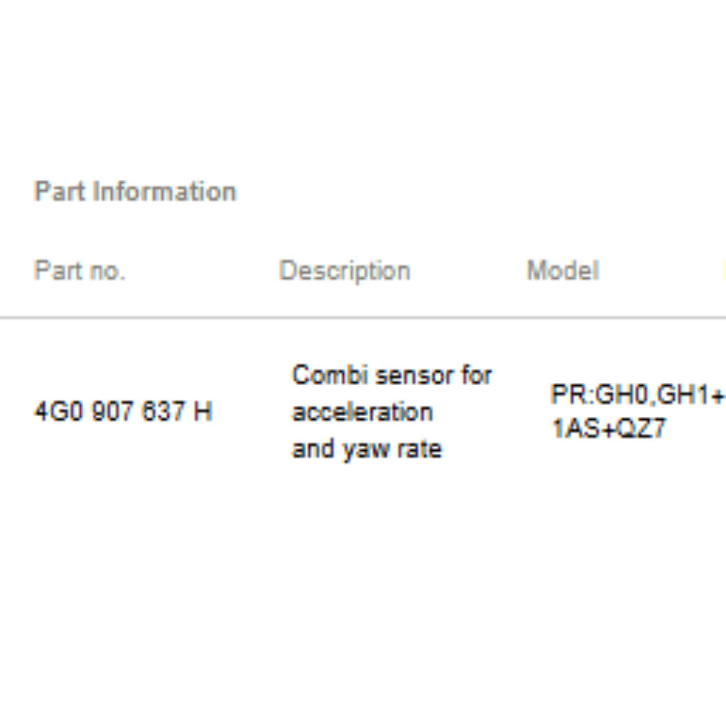 2012–2018 Audi A6 ABS Deceleration / Yaw Sensor Used OEM 4G0907637H