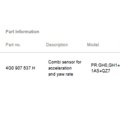 2012–2018 Audi A6 ABS Deceleration / Yaw Sensor Used OEM 4G0907637H
