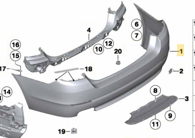 2013 BMW 520i  Rear Bumper Cover Primed Used OEM 51127238522