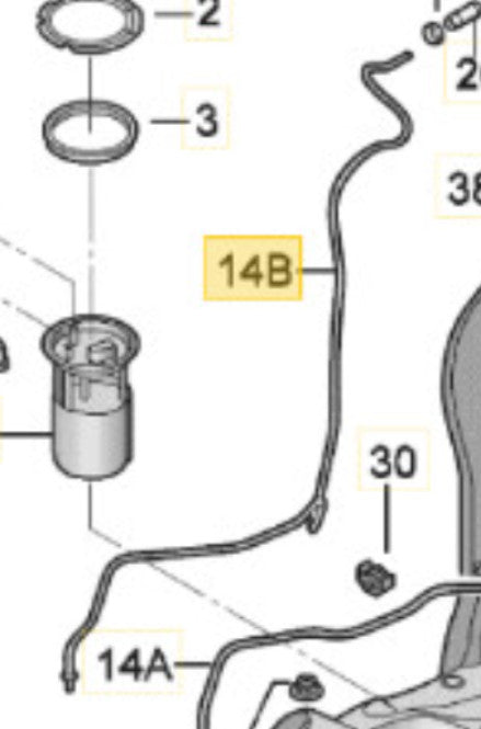 2012 VW Jetta Fuel Tank Breather Line/Tube OEM 1K0201931G