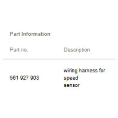 2012–2019 VW Jetta Front Right ABS Sensor Harness USED OEM 561927903