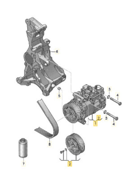 2010-2012 Audi A4 A5 Q5 A/C Compressor Used OEM 8K0260805L