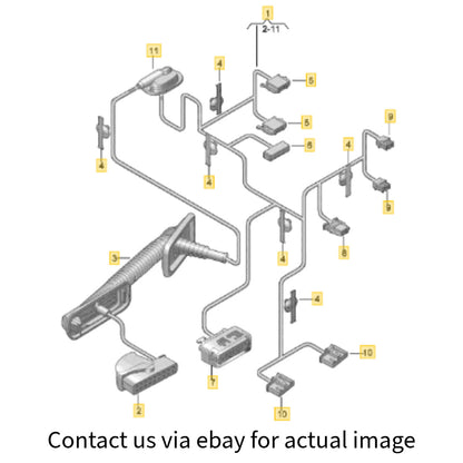 2012–2015 VW Jetta Left Rear Door Wiring Set USED OEM 5C7971693E
