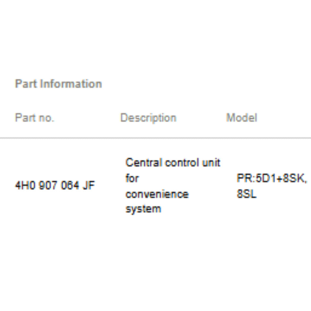 2012-2018 Audi A6 A7 OEM Central Control Unit Convenience System 4H0907064JF