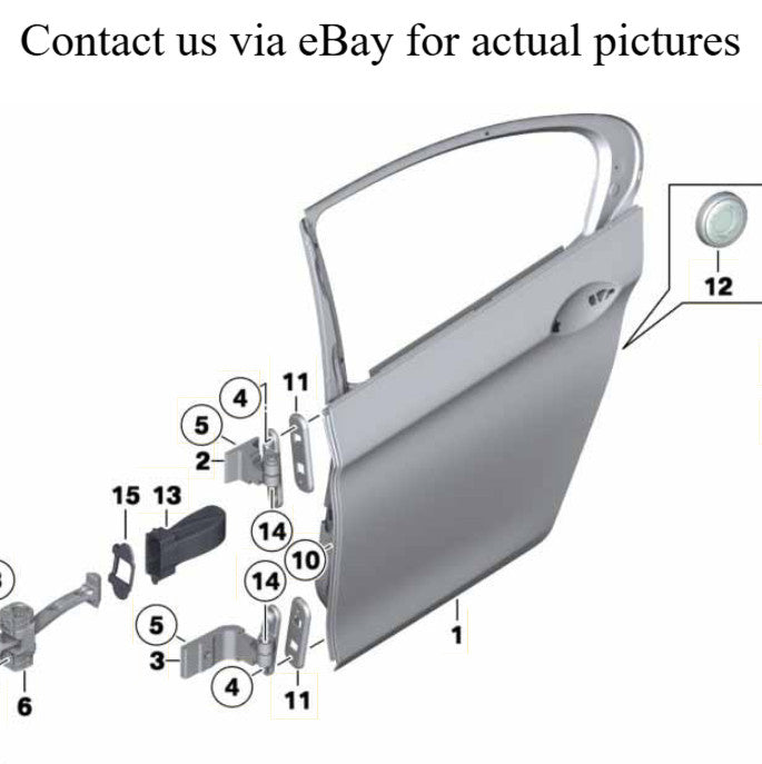 2011–2016 BMW 520i Rear Left Door Shell Panel Assembly USED OEM 41009628755