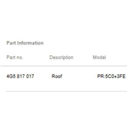 2012–2018 Audi A6 S6 Roof Panel Assembly Used OEM 4G5817017