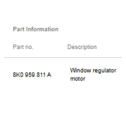2012–2018 Audi A6 Rear Left Window Motor Used OEM 8K0959811A