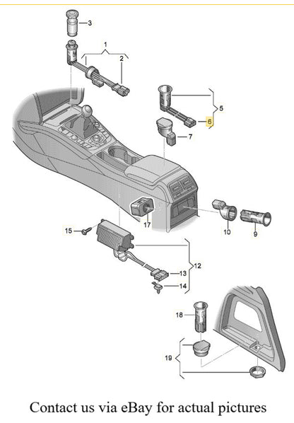 2010-2012 AUDI A4 A5 FLAT CONTACT HOUSING CONNECTOR USED OEM 1J0919321