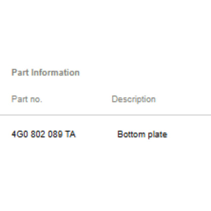 2014 Audi A6 Floor Extension Rear Lower OEM 4G0802089TA