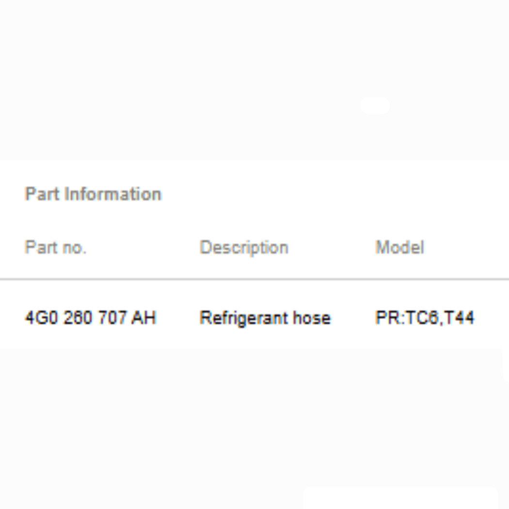 2012–2017 Audi A6/A7 3.0L V6 AC Suction Hose Upper OEM 4G0260707AH