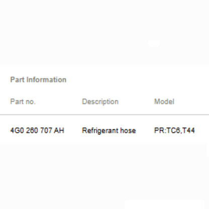 2012–2017 Audi A6/A7 3.0L V6 AC Suction Hose Upper OEM 4G0260707AH