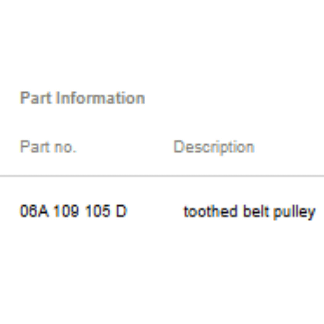 2012 VW Jetta Engine Camshaft Used OEM 06A109105D