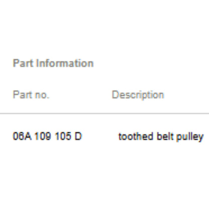 2012 VW Jetta Engine Camshaft Used OEM 06A109105D