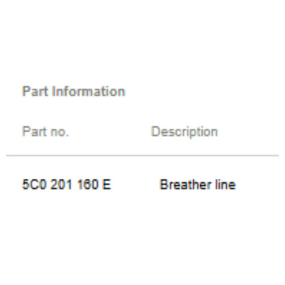 2012 VW Jetta Fuel Tank Breather Line with Valve OEM 5C0201160E
