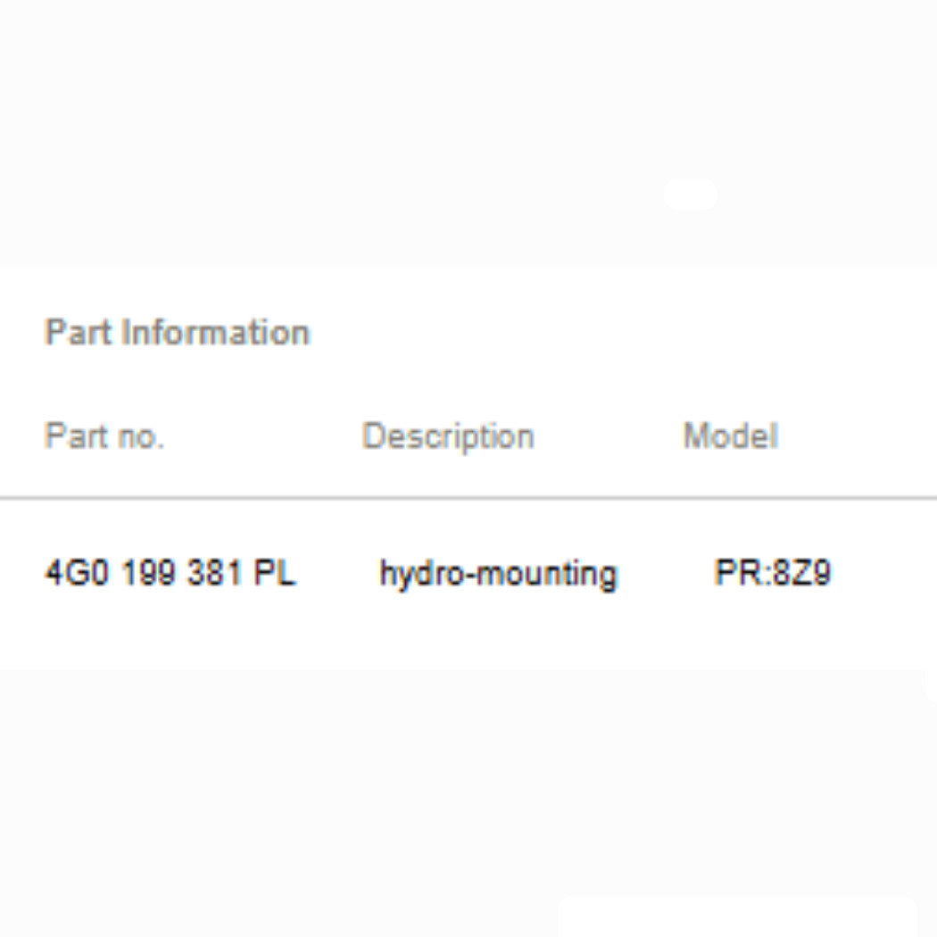 2012–2018 Audi A6/S6 Engine Mount Left OEM 4G0199381PL