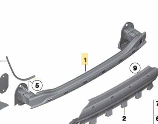 2013 BMW 520i Rear Bumper Reinforcement / Support Beam Used OEM 51127184769