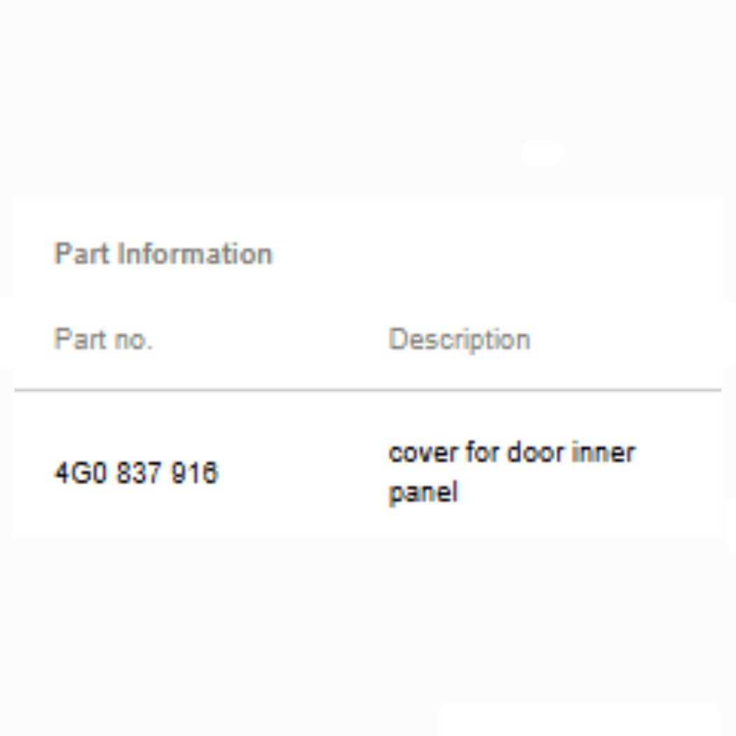 2012–2018 Audi A6 Right Front Door Access Cover Used OEM 4G0837916A