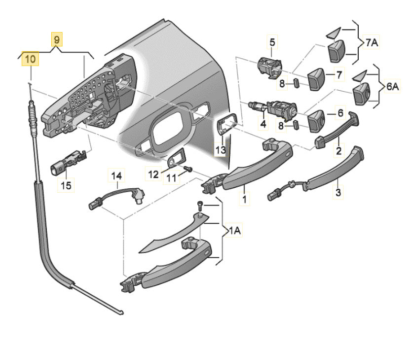 2010 2012 AUDI A4 BOWDEN CABLE USED OEM 4H0837099B