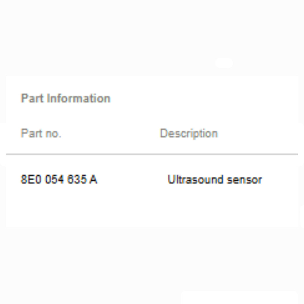 2012 Audi A6 Rear Parking Sensor Used OEM 8E0054635A