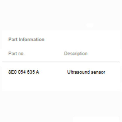 2012 Audi A6 Rear Parking Sensor Used OEM 8E0054635A