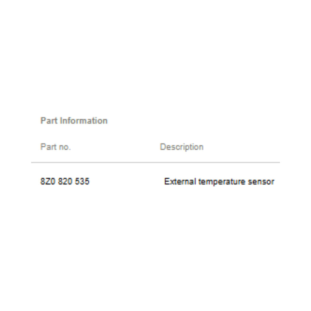 2005-2015 Audi A4 A6 A8 TT Outside Ambient Air Temperature Sensor OEM 8Z0820535