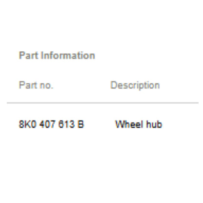 2008-2016 Audi A6 A7 Wheel Hub Front Used OEM 8K0407613B