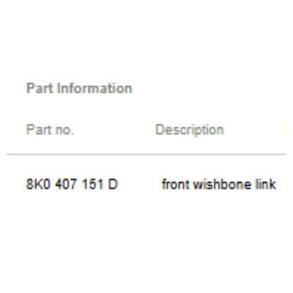 2011–2018 Audi A6 / A7 Front Lower Control Arm Used OEM 8K0407151D