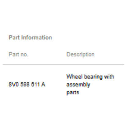 2011–2015 VW Jetta Rear Wheel Bearing & Hub Assembly Used OEM 8V0598611A