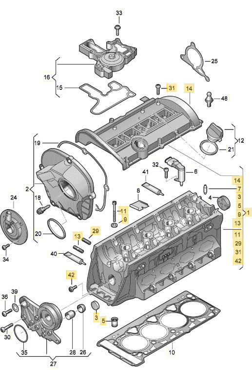 2010-2012 Audi VW 2.0L Cylinder Head Used OEM 06H103264AX