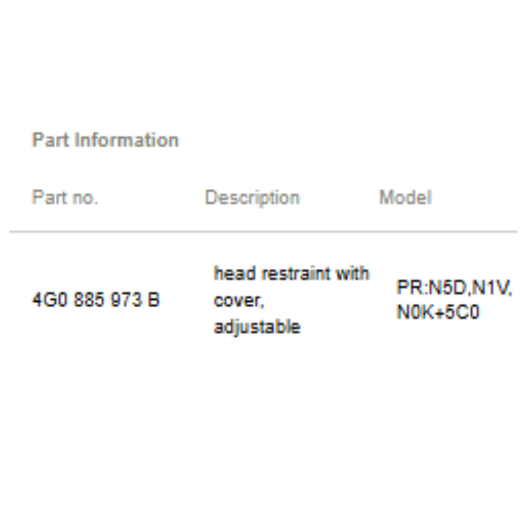2012–2018 Audi A6 Rear Seat Headrest Used OEM 4G0885973B
