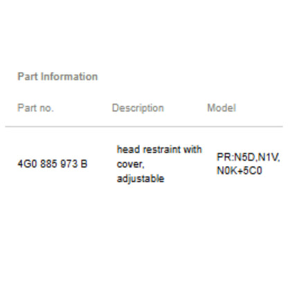2012–2018 Audi A6 Rear Seat Headrest Used OEM 4G0885973B