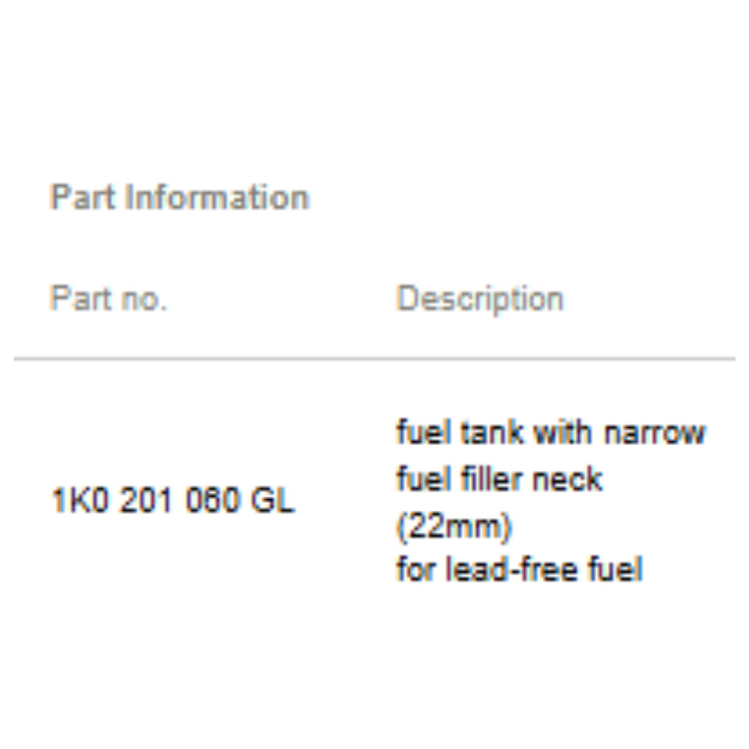2011–2015 VW Jetta Fuel Tank Used OEM 1K0201060GL