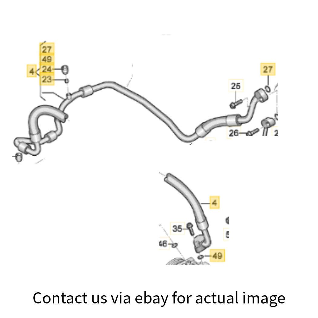 2011–2015 VW Jetta A/C Refrigerant Suction Hose Used OEM 5C0820743H