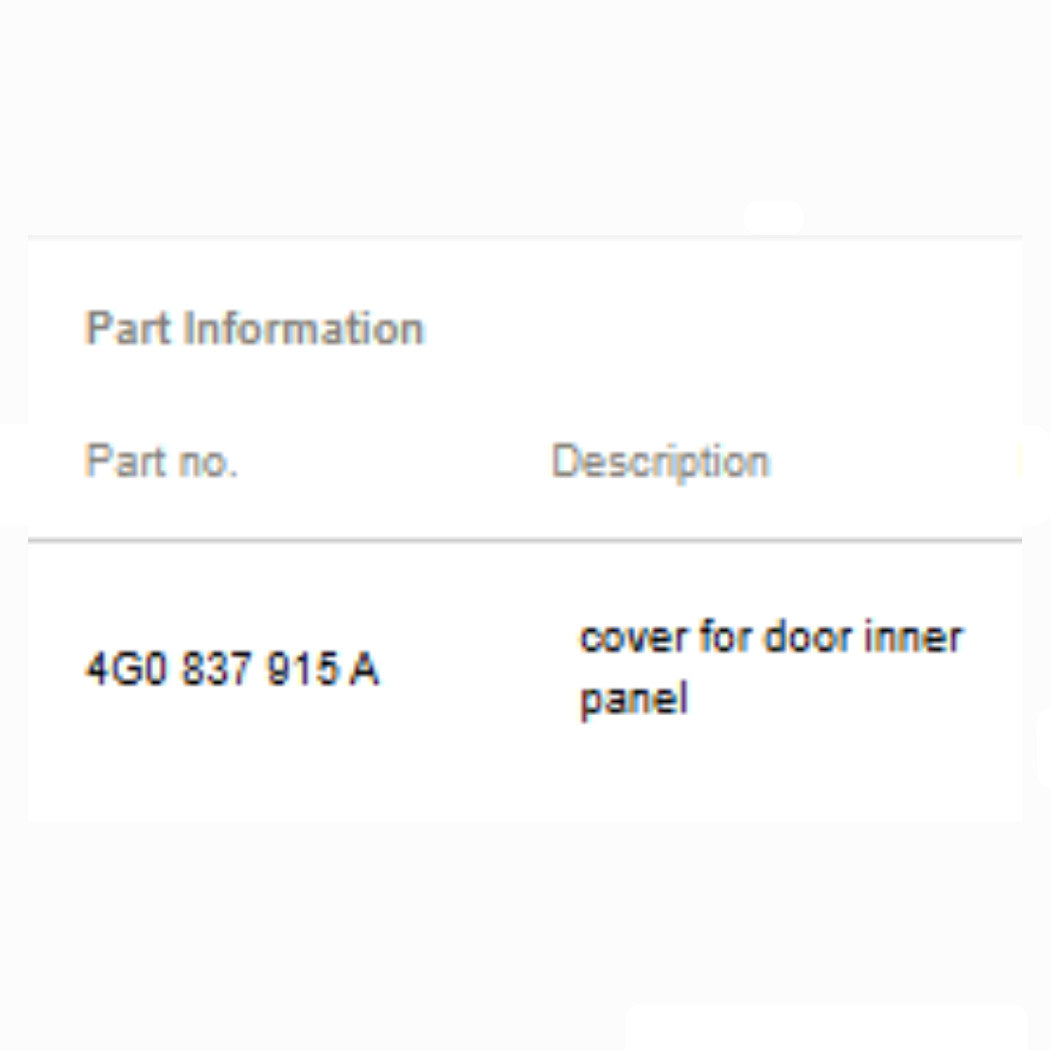 2012–2018 Audi A6 Left Front Door Access Cover Used OEM 4G0837915A
