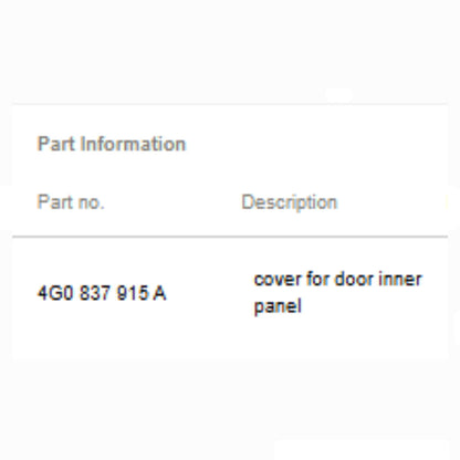 2012–2018 Audi A6 Left Front Door Access Cover Used OEM 4G0837915A