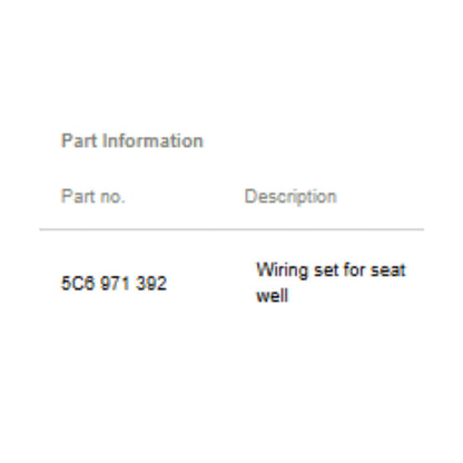 2012–2017 VW Beetle Right Wiring Set USED OEM 5C6971392