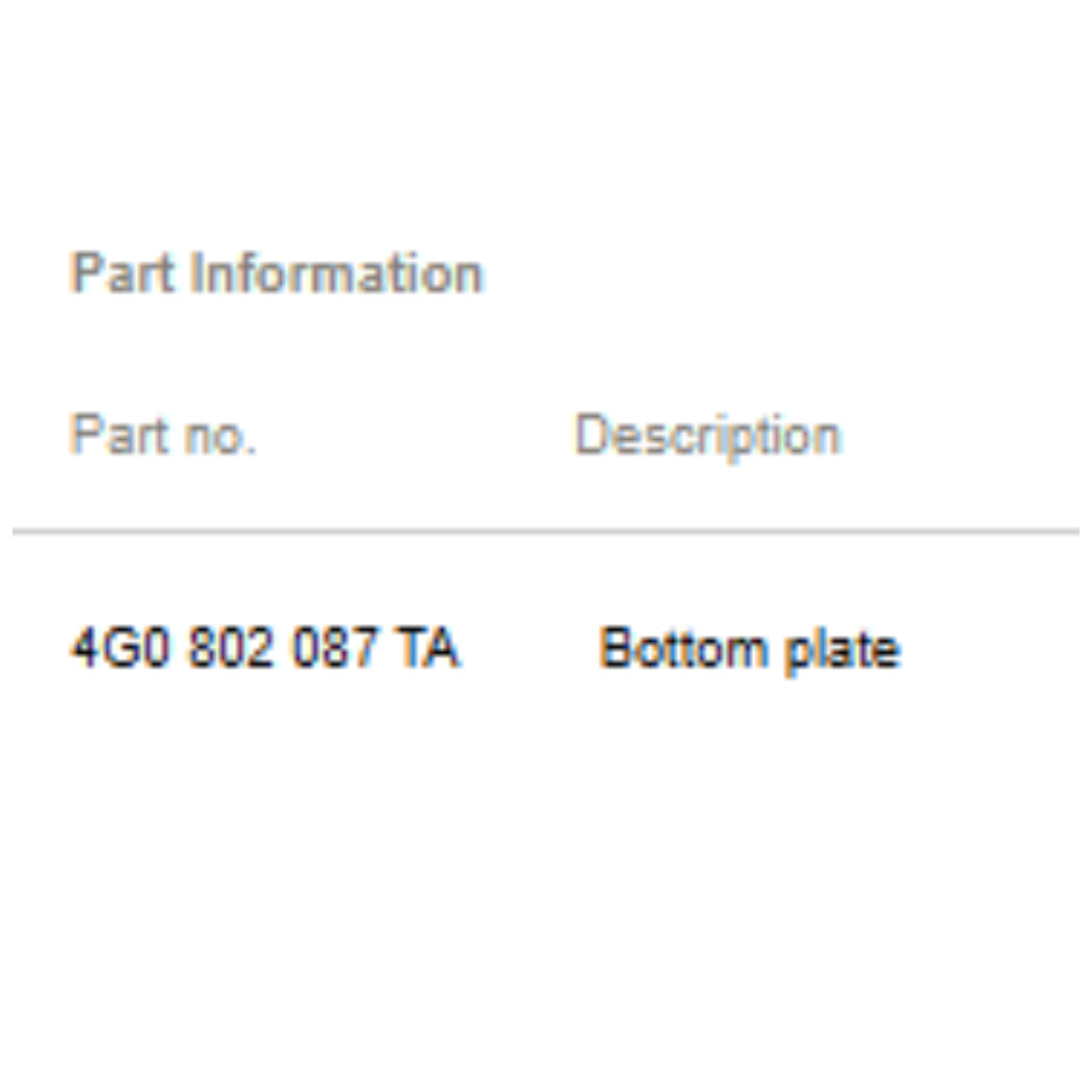 2012–2018 Audi A6 Floor Pan Used OEM 4G0802087TA