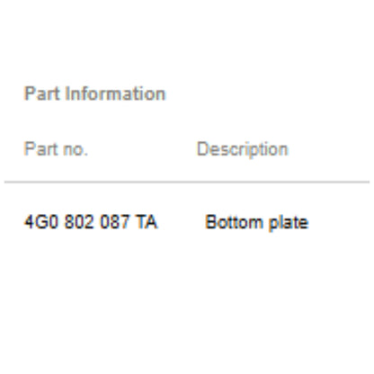 2012–2018 Audi A6 Floor Pan Used OEM 4G0802087TA