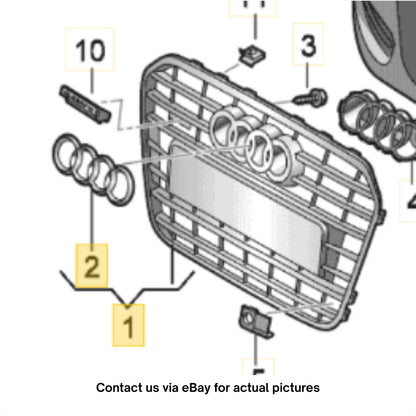 2012–2015 Audi A6 Front Radiator/Center Grille Used OEM 4G0853651