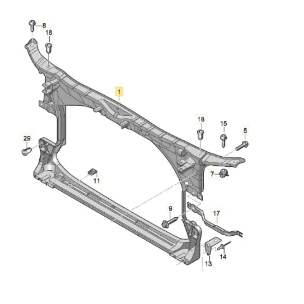 2012-2018 Audi A6 A7 Radiator Support Panel OEM 4G0805594C