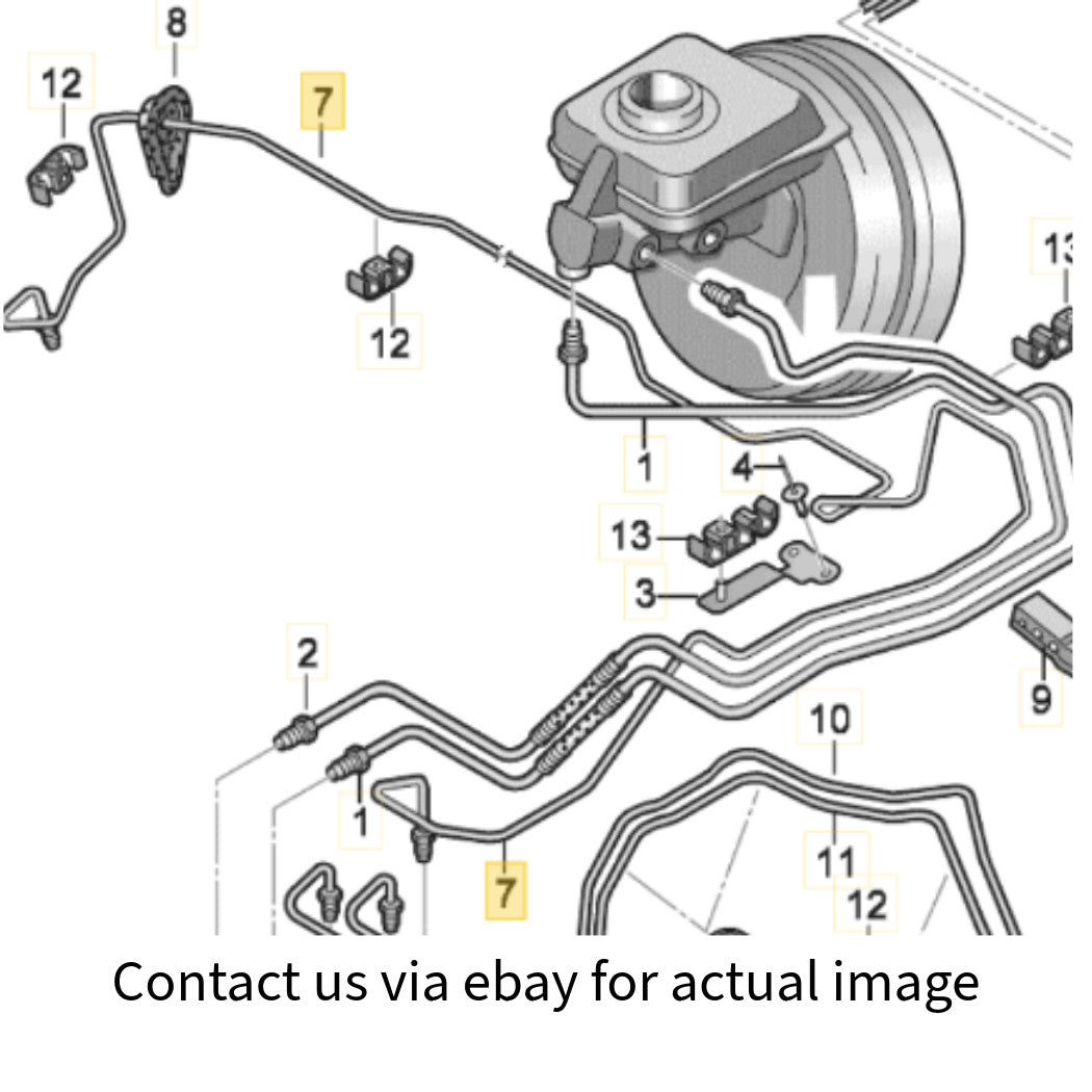 2008–2018 Audi A6 Quattro Brake Line Used OEM 4G0614724E