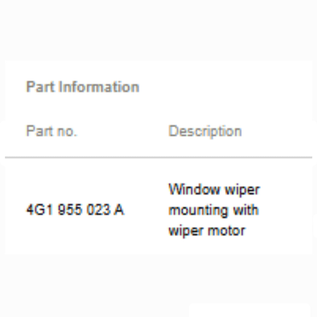 2012–2018 Audi A6/S6 Windshield Wiper Motor & Linkage OEM 4G1955023A
