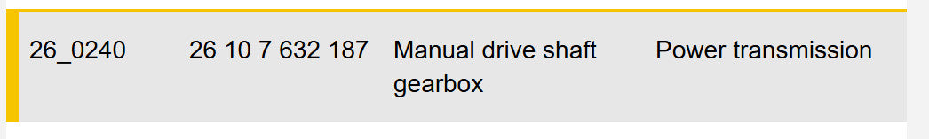 2011–2016 BMW 520i Manual Driveshaft for Gearbox USED OEM 26107632187