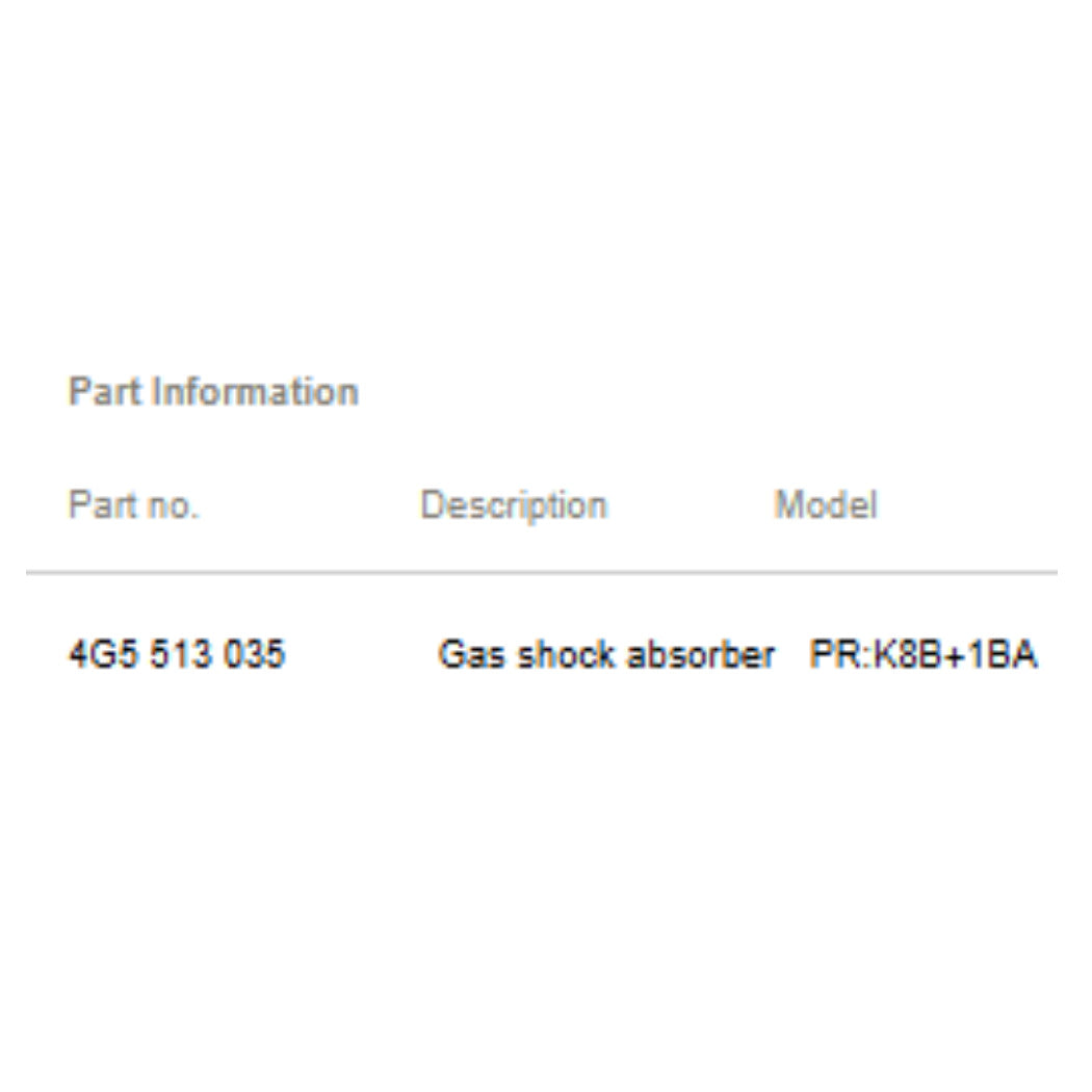 2008–2018 Audi A6 Rear Shock Absorber Used OEM 4G5513035